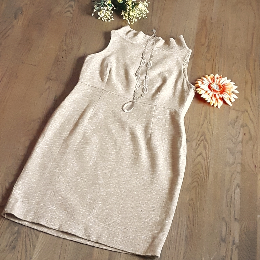 Ann Klein Jewel Neckline Sheath Dress